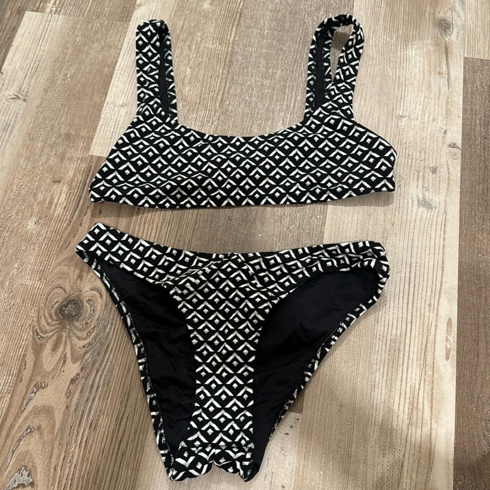 SOLID & STRIPED Bikini Geo Lurex Jacquard - Blackout